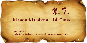 Niederkirchner Tímea névjegykártya